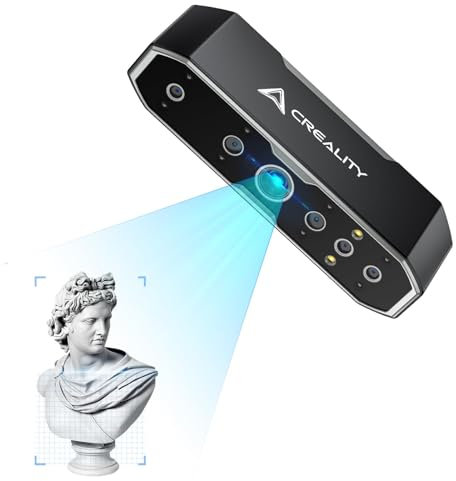 Creality CR-Scan Otter 3D Scanner, Handscanner für 3D Druck mit 0,02 mm Genauigkeit, 4-Linsen-Scannen, Anti-Schütteln-Tracking, Scannen von Schwarz/Metall ohne Sprühen für Windows macOS