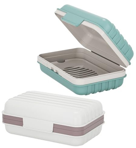 FDGGT Paquet De 2 Porte-Savon Portable, Porte-Savon De Voyage, Porte-Savon Étanche, Porte-Savon De Vidange, Fournitures De Salle De Bain