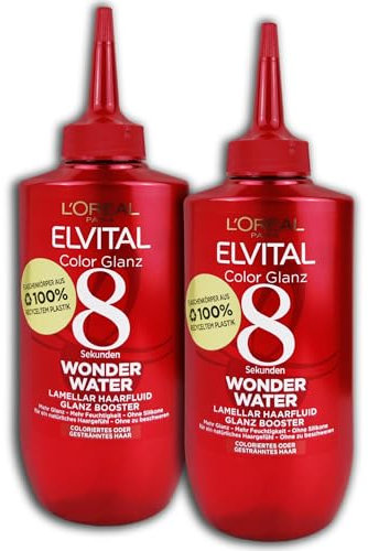 2 er Pack L'ORÉAL - ELVITAL Color Glanz 8 Sekunden Wonder Water Lamellar Haarfluid 2 x 200 ml
