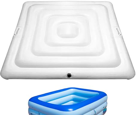 Aufblasbarer -Deckel, quadratische Whirlpools, Premium-Energieeinsparung, Hots Tub Abdeckungen mit Griff, schützende Regenüberlaufabdeckung, Sonnenschutz, faltbar, energiesparend