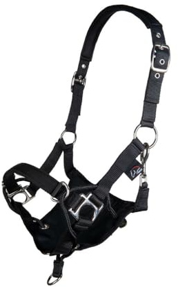HKM Safe Control Style Head Collar Black Cob