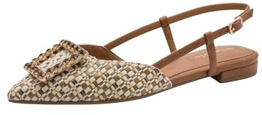 Tamaris Damen Sling Pump mit Blockabsatz, beige, 40 EU
