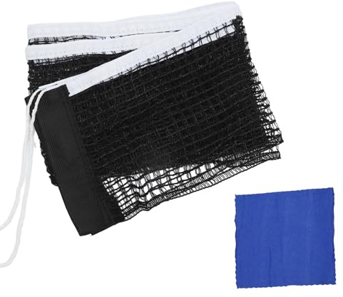 APOMOONS Tischtennisnetz für Jeden Tisch Nylon Ersatznetz Tragbares Ping Pong Netz für Tischtennisplatte mit Blauer Kleiner Lappen für Outdoor & Indoor 170cm Schwarz