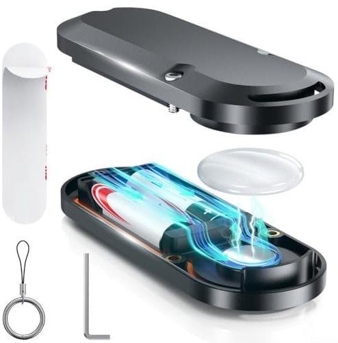 Extended Battery Case For AirTag, With AA Batteries Waterproof Protection IPX7 Rating Black ABS Material Long Duration Power