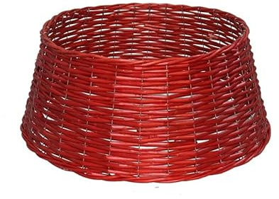 Gerimport Pie de Árbol de Navidad Rojo 49 x 39 x 20 cm – Base Decorativa y Estable para Árbol Navideño