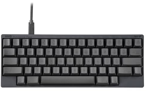 HHKB - Happy Hacking Keyboard Professional Classic Type-S Charcoal (verdrahtet, USB-C, leise, Mac, Fenster, Kohle, gedruckt) mit 2 Jahren Garantie für den Vorausaustausch