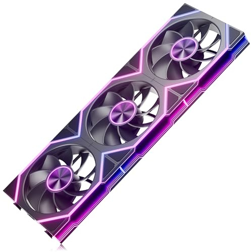 upHere UA02 120mm Reverse Case Fan with Infinity Mirror,Modular Build,Daisy Chain ARGB PC Fans & Stealth-Cover Foot Pads,Quiet Computer Fan for PC Case -Triple Pack (CMUA02KC3R)