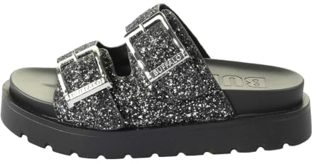 Buffalo Raya Ari Glam - Schwarz/Silber PU (Polyurethan)