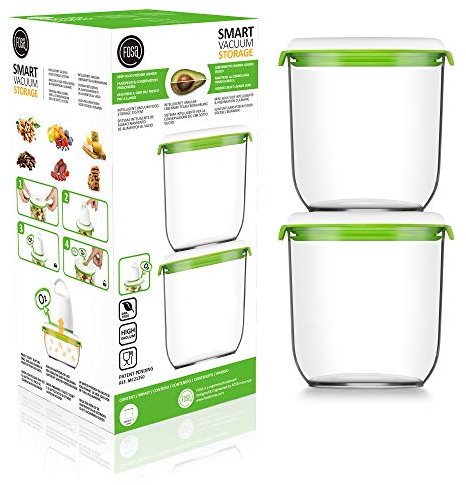 FOSA Set de 2 boîtes sous-vides 2-en-1, Série Madrid, rondes de 1,35 L