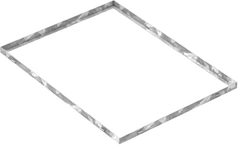 Fenau - Gitterrost-Zarge 600 x 800 x 28 mm für Rosthöhe von 25 mm, verzinkt – mit Aussparung für Maueranker - Passend für Baunorm-Rost: Fenau 590 x 790 x 25 mm