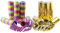 Kiddyparty Luftschlangen, 10er Pack Premium Qualität Papierschlangen, 5 Stück Bunte und Gold/weiß metallic. Für Geburtstag, Hochzeit und Silvester