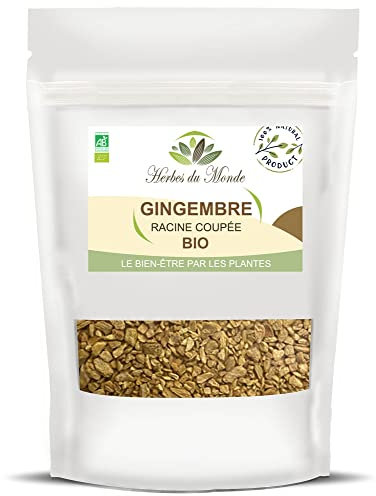 Herbes du Monde - Tisane de Gingembre Bio - Racine Coupée de Haute Qualité | Infusion Digestive, Tonifiante & Minceur - 180g | Certifiée AB