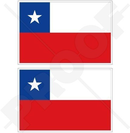 CHILE Chilenische Flagge Südamerika 75mm Auto & Motorrad Aufkleber, x2 Vinyl Stickers