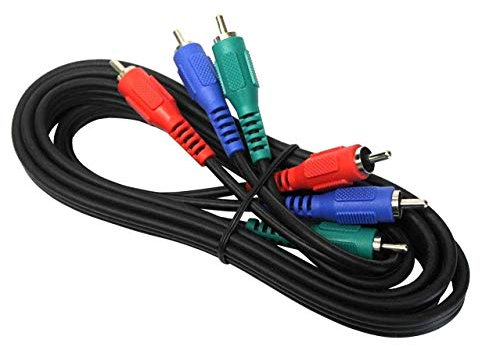 RocketBus Component Red Blue Green RCA Plug Connector Video Cord Cable for Monitor TV VCR DVD Player