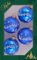 Krebs Glas Lauscha - 4 Blaue Christbaumkugeln mit Heiligabendmotiv - 7 cm - 4 Stück