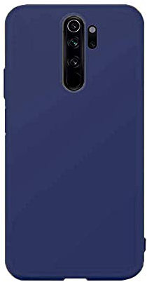 Cuzz Coque Xiaomi Redmi Note 8 Pro + {1 Pcs Protector de Pantalla de Cristal Templado}Color sólido Premium Flexible Flexible Silicone TPU Funda Fina Ultra-Ligero Antiresbalante Antigolpes, Housse{Azul