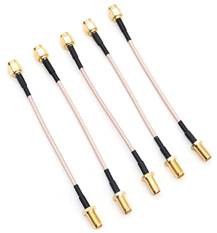 DollaTek 5PCS SMA Câble RG178 Câble Coaxial Connecteur WiFi Antenne Extension Câble SMA Kit Faible Perte Extension Câble - SMA Mâle À SMA Femelle 10CM