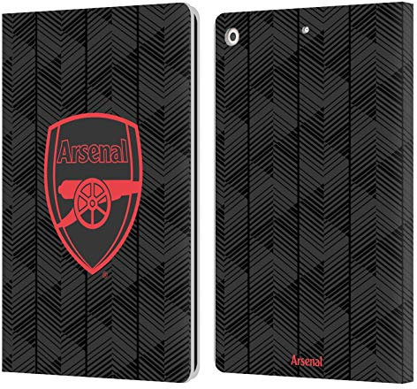 Head Case Designs Offizielle Arsenal FC Schwarz Wappen und Gunners Logo Leder-Wallet-Hülle Kompatibel mit Apple iPad 10.2 2019/2020/2021