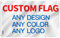 Anley Bandiera Personalizzata monofacciale Bandiere Personalizzate da 1 x 1,5 Piedi - Stampa Logo/Design/Parole Personalizzati - Colori Vivaci, Testata in Tela e Doppia Cucitura - Poliestere