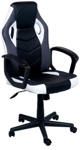 Regalos Miguel - Silla Gaming Gunfire Blanca y Negra - Máxima Ergonomía - Ideal para sesiones de Gaming