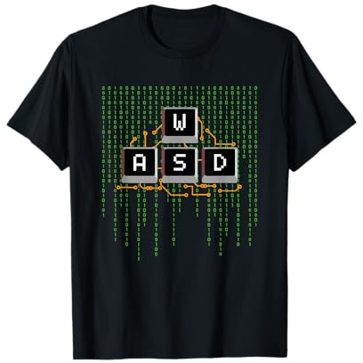 Computer Gamer Gift Men Women Kids WASD Keyboard PC Gaming T-Shirt