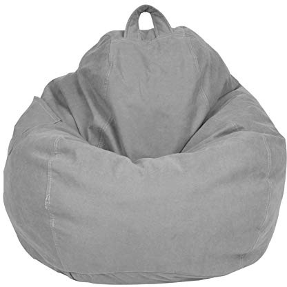Youyijia Bean Bag Cover 90×110cm High Back Chair Cover Gray | 90×110cm bean bag cover without filler, high back lounger cover for sofa seating, comfortable home chair replacement in gray
