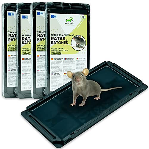 Mice&Co Trampas Adhesivas con Pegamento para Ratas y Ratones - Cola Captura Roedores | Pack 8 Trampas