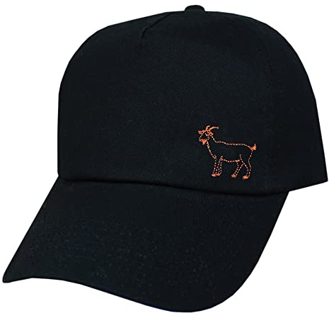 TeddyTs 'Goat' Greatest of All Time Design Black Adults Baseball Cap, M-L