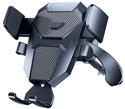 Rainway Car Phone Holder, 2022 Upgrade Anti-Shake Metal Hook, Air Vent Car Phone Mount with Auto Lock, 360°Rotation Mobile Phone Holder for Car, Compatible with iPhone, Samsung, etc.