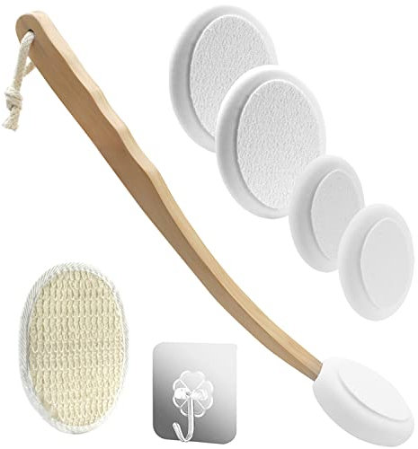 Eincremehilfe für Rücken 7-Teiliges Set Eincremehilfe Rückenbürste mit Langem Stiel Badebürste Duschbürste Abnehmbares Rückenbürste