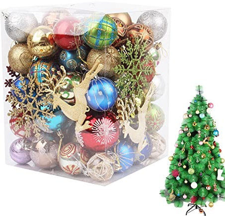 Stronrive Weihnachtskugel-Anhänger,Farbige Weihnachtskugeln Bruchsichere Ornamente - Dekorativ bemalte Weihnachtsbaumkugeln für Feiertags-Hochzeitsfeiern