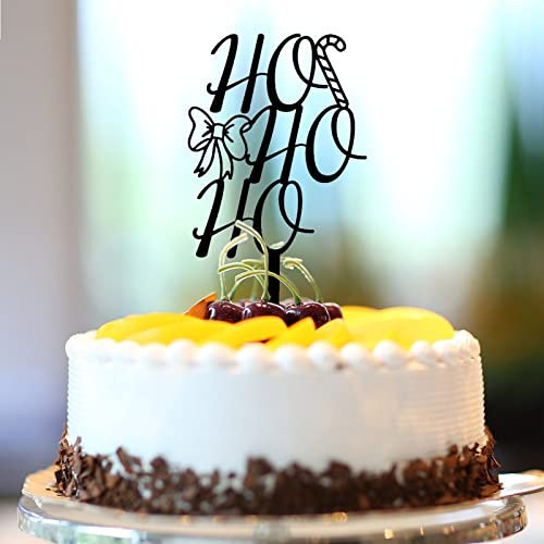 Ho Ho Ho Cake Topper Santa Hat Xmas Deer Happy Birthday Cake Topper Happy New Year Eve Acryl Schwarz Verlobung Brautdusche Kuchen Dekorationen Fabelhafte Geschenke für Jungen Männer