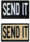 2 Set Senden Send It Taktische Fun Lustig Biker Emblem Patches mit Verschluss für Rucksack, Mütze, Jacke, Weste, Airsoft Cosplay Paintball Taktische Kleidung Stoffe Patch