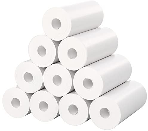 Mafiti Lot de 10 rouleaux de papier thermique de recharge pour appareil photo K27/D101/Q5 - Compatible avec la plupart des appareils photo pour enfants - 5,6 x 2,5 cm - Blanc