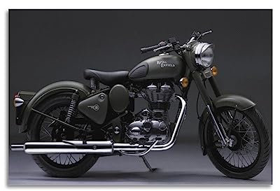 Vintage Motorräder Poster für Royal Enfield Bullet 350 Poster Dekorative Malerei Leinwand Wandposter und Kunstbild Druck Moderne Familie Schlafzimmer Dekor Poster