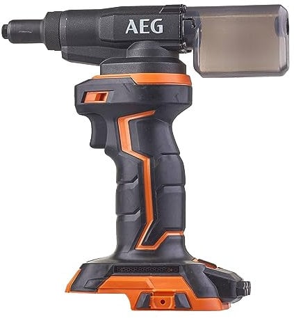 AEG - Rivettatrice da 18 Volt 10.000 N, diametro rivetti maxi da 2,4 a 4,8 mm fornito con 4 punte (senza battente. né caricabatterie) - BNZ18-0