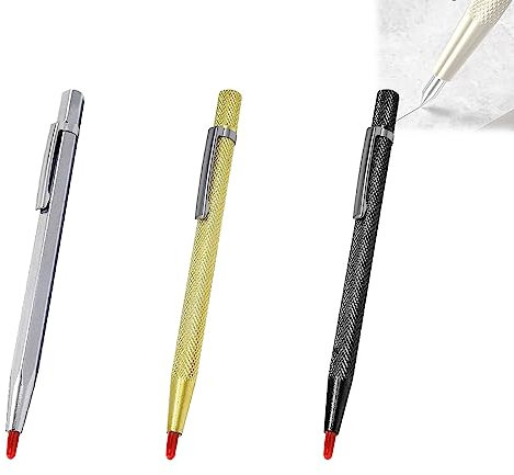 Penna tagliapiastrelle in ceramica, pennarello in metallo per vetro, penna per tagliare piastrelle in ceramica, strumento per piastrelle in metallo, vetro, ceramica, metallo (3 pezzi)