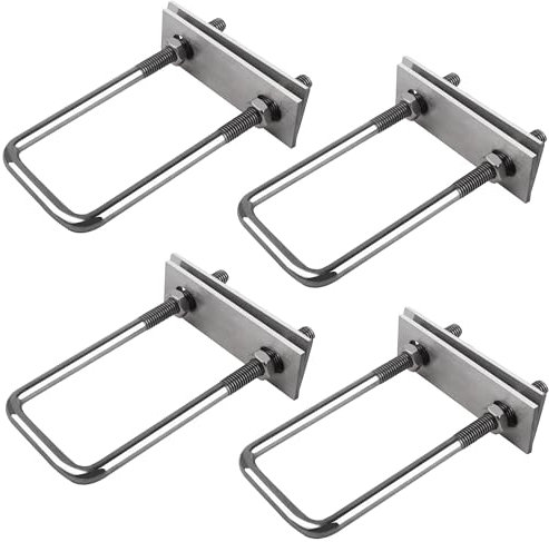 Boulons en U, Bride de Fixation, Fixation Coffre de Toit, Plancher Marine pour Remorque, U Boulons Pour Coffre de Toit, Boulons En U Boulons 4 Pcs M8 Boulons en U Carrés