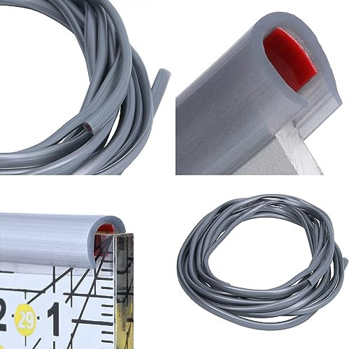 RECAMBO U-Form Gummi Kantenschutz für Autotüren - 5 Meter Auto Gummidichtung und Fensterdichtung, passend für die Mehrheit der Fahrzeuge - Grau