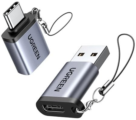 UGREEN USB C auf USB Adapter 10Gbps (2 Stück) für iPhone 16 15 Pro Max, iPad, Galaxy S24 S23 & Laptops (Grau)