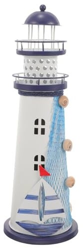 Gadpiparty Arredamento Faro con Luce Faro Nautico Decorativo Luce Notturna Ornamento in Stile Mediterraneo Casa Rustica Oceano Mare Spiaggia Decorazioni A Tema Oggetti di Scena Regali di