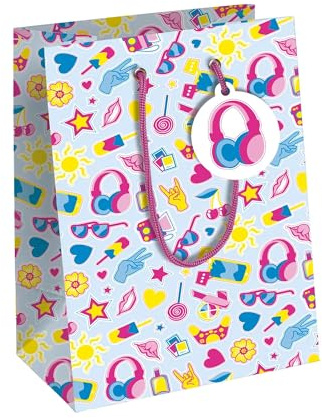 Eurowrap 33877-3Cpack - Packung 6 Geschenktasche - Tüte Excellia, Format Medium (21,5x10,2x25,3 cm), robust und wiederverwendbar, pep´s Neon Rosa, 6 Stück