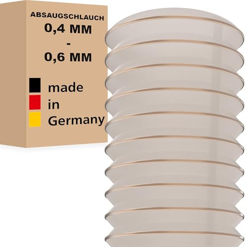 AWM Absaugschlauch PU transparent 0,4/0,6 mm Absauganlage Spiralschlauch schwer entflammbar Flexschlauch - Meterware (60 mm, Wandstärke: 0,6 mm)