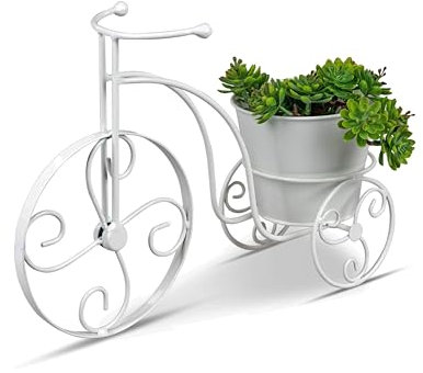 Bollweg Geschenke Fahrrad 36cm aus Metall Pflanzfahrrad Weiss -Deko für Haus und Garten…