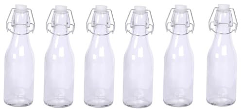 JORISELECTION LOT DE 6 BOUTEILLE EN VERRE TRANSPARENTE 250 ML FERMETURE ETANCHE