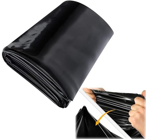 0.12mm Teichfolie Schwarz, 1x1m 3x3m 7x7m Teichfolien Gartenteich HDPE Für Fischteich Bachbrunnen Wassergarten Wassergarten, UV Und Witterungsbeständig Teichplane Garte ( Size : 6x6m/W20xL20ft )