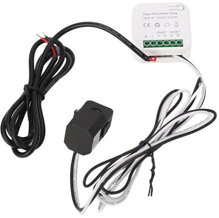 Smart Energy Monitor, Single Phase Clamp Electricity Meter KWh Power Electricity Usage Meter with 80a Clamp Current Transformer 90‑250VAC