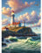 Viart Malen Nach Zahlen Leuchtturm-Malen nach Zahlen Erwachsene Landschaft,Leuchtturm Paint by Numbers Adult für Home Wand Dekor 30x40cm