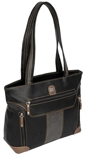 EAAKIE Damen Tasche, Schultertasche, Handtasche, Umhängetasche mit Leder Optik und vielen Fächern