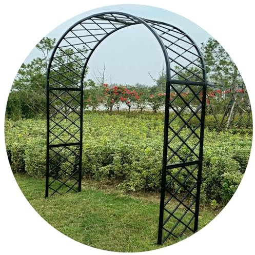 Robuster großer Gartenbogen Rankgitter Pergola Laube für Kletterpflanzen, Unterstützung, schwarz, 200 x 40 x 250 cm